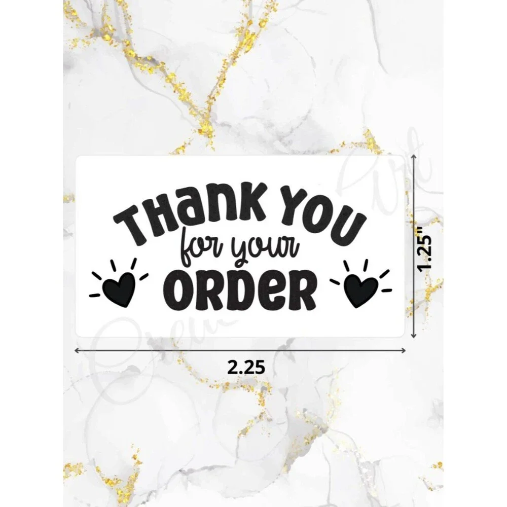 100 thermal Thank you Stickers 2.25